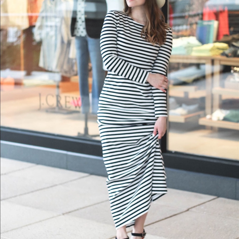 J. Crew Long Sleeve Striped Dress